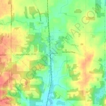 Homeworth topographic map, elevation, terrain