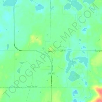 Cushing topographic map, elevation, terrain