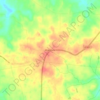 White Plains topographic map, elevation, terrain