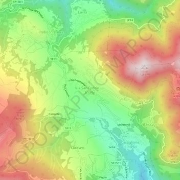 San Fedele Intelvi topographic map, elevation, terrain