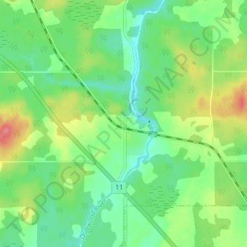 Monteith topographic map, elevation, terrain