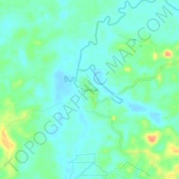 Tambak topographic map, elevation, terrain