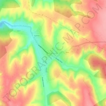 Baneasa topographic map, elevation, terrain