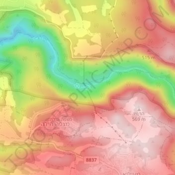 Ein Tamir topographic map, elevation, terrain