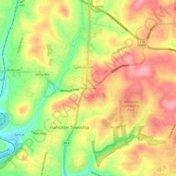 Talley Cavey topographic map, elevation, terrain