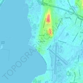 Brightview topographic map, elevation, terrain