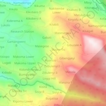 Highway topographic map, elevation, terrain