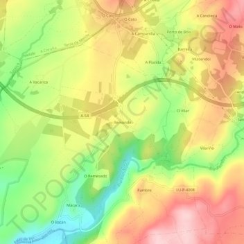 Remonde topographic map, elevation, terrain