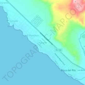 Aduana topographic map, elevation, terrain