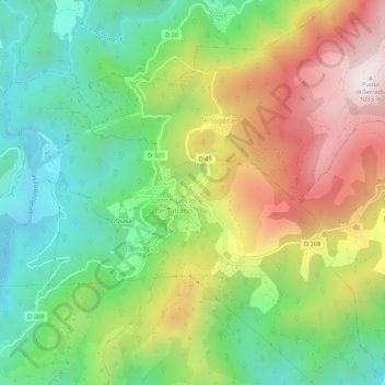Saint-André-de-Tallano topographic map, elevation, terrain