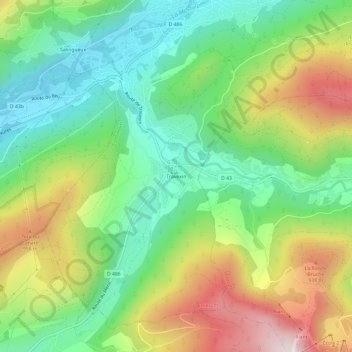 Travexin topographic map, elevation, terrain