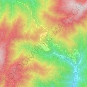 Boveglio topographic map, elevation, terrain