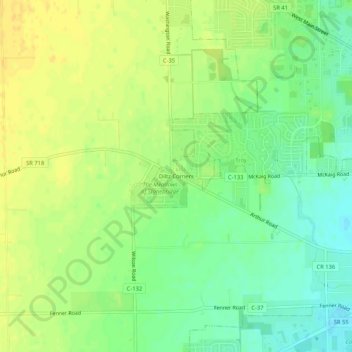 Diltz Corners topographic map, elevation, terrain