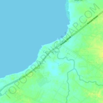 Calumangan topographic map, elevation, terrain