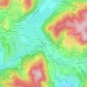 La Sarra topographic map, elevation, terrain