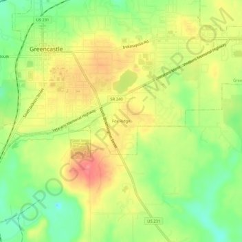 Fox Ridge topographic map, elevation, terrain