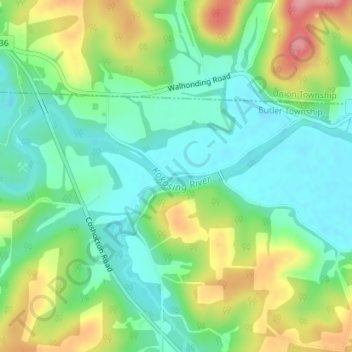 Zuck topographic map, elevation, terrain