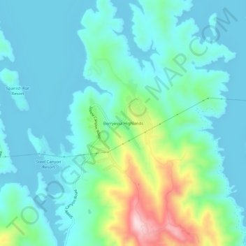Berryessa Highlands topographic map, elevation, terrain