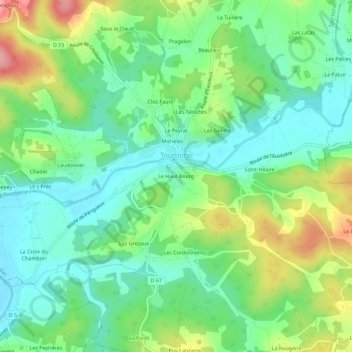 Le Haut Bourg topographic map, elevation, terrain