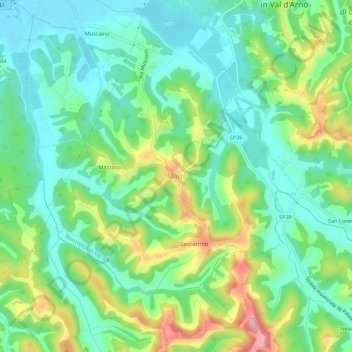 Marti topographic map, elevation, terrain