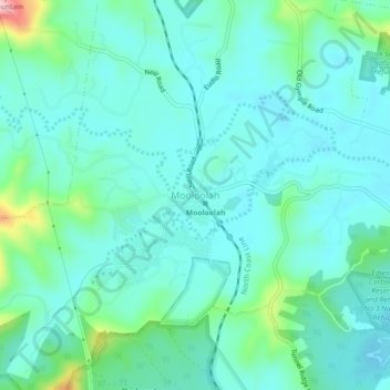 Mooloolah topographic map, elevation, terrain