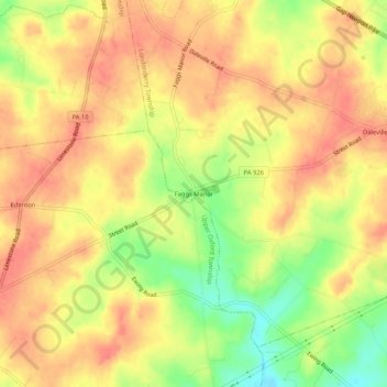 Faggs Manor topographic map, elevation, terrain