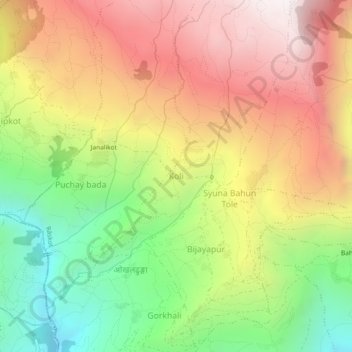 Koli topographic map, elevation, terrain