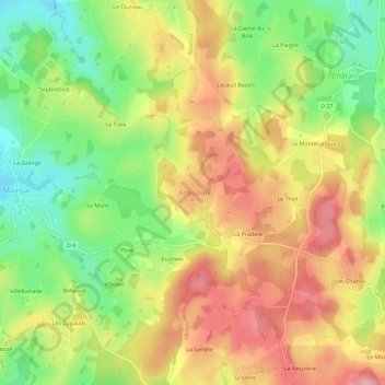 Arfeuille topographic map, elevation, terrain