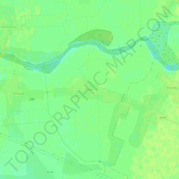 Petin topographic map, elevation, terrain