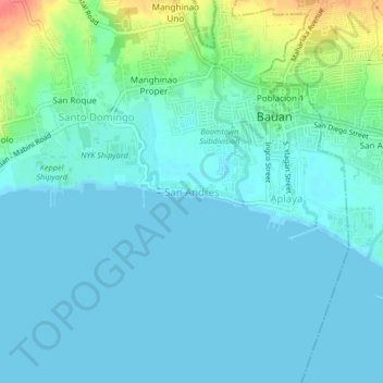 San Andres topographic map, elevation, terrain