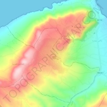 Al Matlin topographic map, elevation, terrain