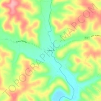Minimum topographic map, elevation, terrain