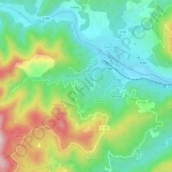 La Devèze topographic map, elevation, terrain