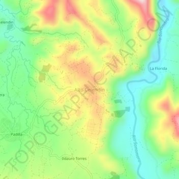 Alto Celendín topographic map, elevation, terrain