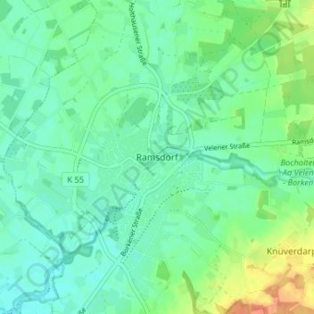 Ramsdorf topographic map, elevation, terrain