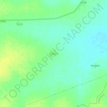 Medha topographic map, elevation, terrain