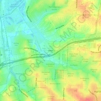 Howell topographic map, elevation, terrain