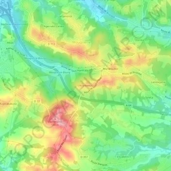 Arantxeta topographic map, elevation, terrain
