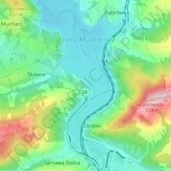 Bochenkowa Dolina topographic map, elevation, terrain