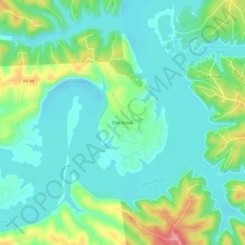 Oak Grove topographic map, elevation, terrain