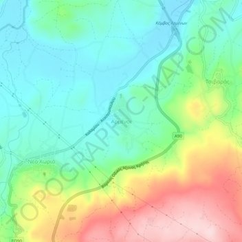 Armeni topographic map, elevation, terrain