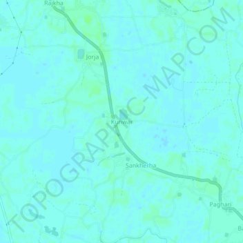 Kunwar topographic map, elevation, terrain