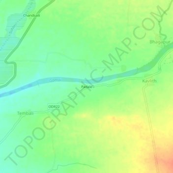 Padale topographic map, elevation, terrain