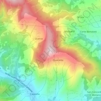 Montecatino topographic map, elevation, terrain