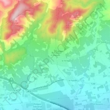 el Papagai topographic map, elevation, terrain