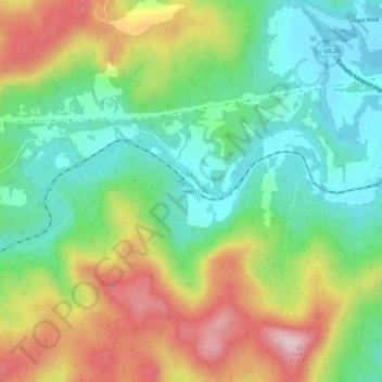 Harris topographic map, elevation, terrain