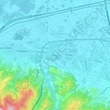 Capannuccia topographic map, elevation, terrain