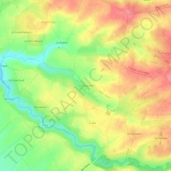 La Couture topographic map, elevation, terrain