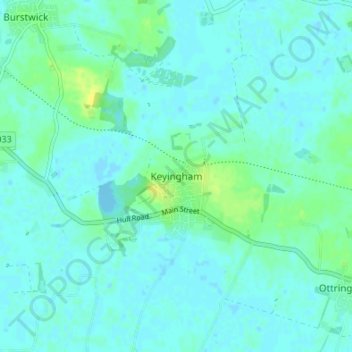 Keyingham topographic map, elevation, terrain
