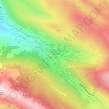 Casamaina topographic map, elevation, terrain